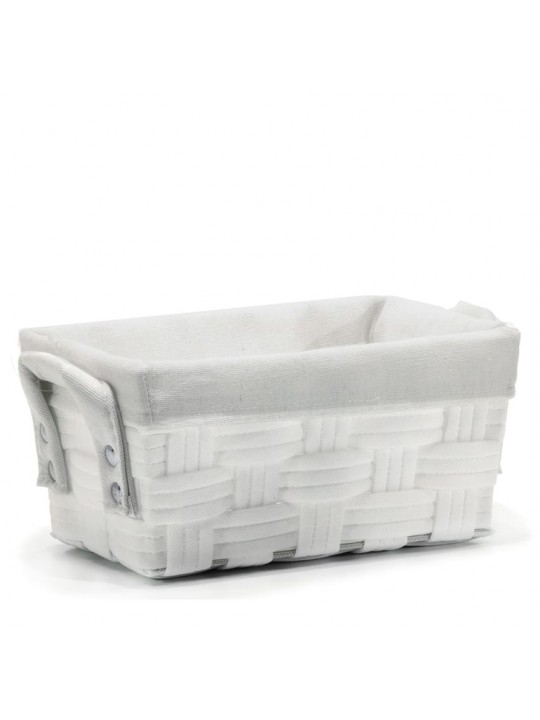 Καλάθι Αποθήκευσης Λευκό Polyester 28x17x13cm