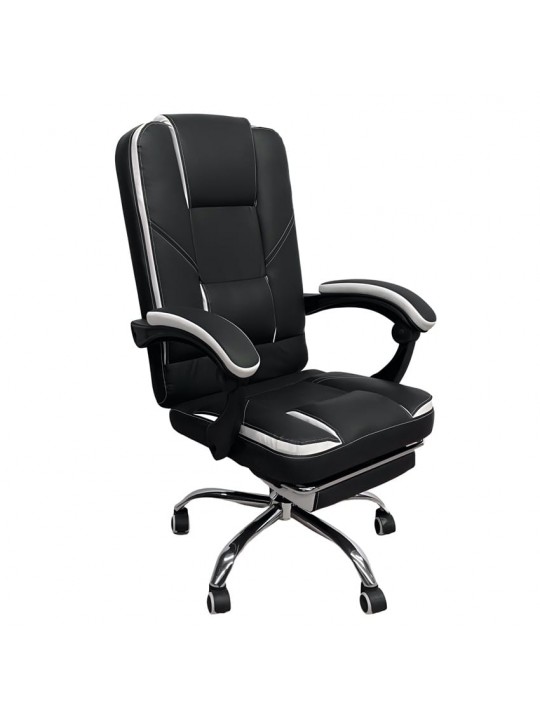 Καρέκλα Γραφείου OPTISEAT Μαύρο/Λευκό PVC/Μέταλλο 67x65x105-115cm