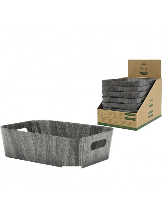 Καλάθι Γκρι Πλαστικό/Χαρτί 37x26x11cm Σε 6 Χρώματα