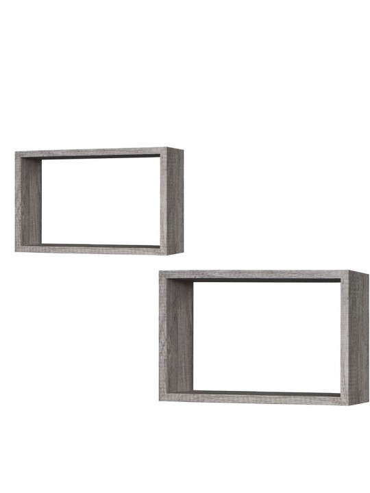Ράφια Γκρι Δρυς 40x27x12cm/36.5x23.5x12cm 2Τμχ