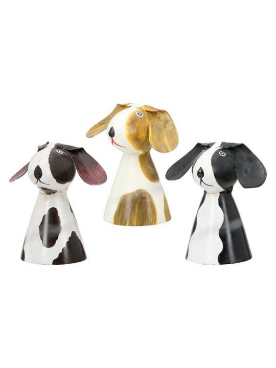 Φιγούρα φράχτη Dog Metal White Assorted 3 Times 7X6X7Cm 7X6X7Cm