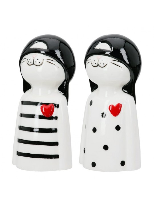 Figure Cat Porcelain White 2 Assorted 6X5X12Cm 6X5X12Cm