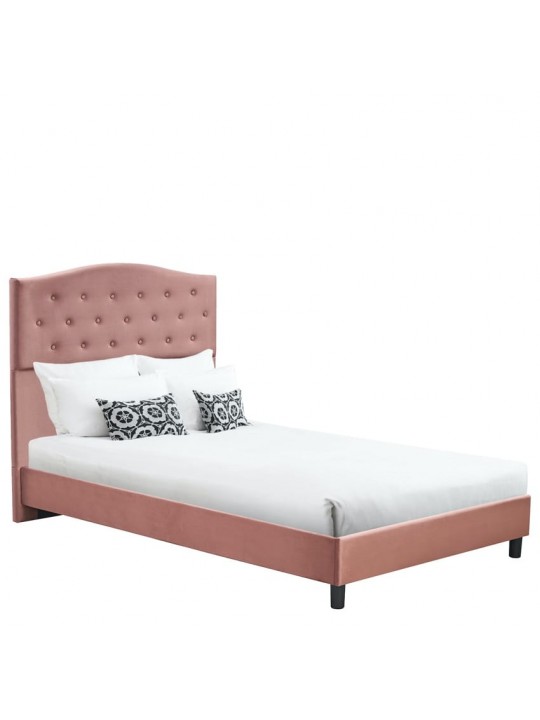 Κρεβάτι Ημίδιπλο ArteLibre JUNIPER Σάπιο Μήλο Ύφασμα 209x132x125cm (Στρώμα 120x200cm)
