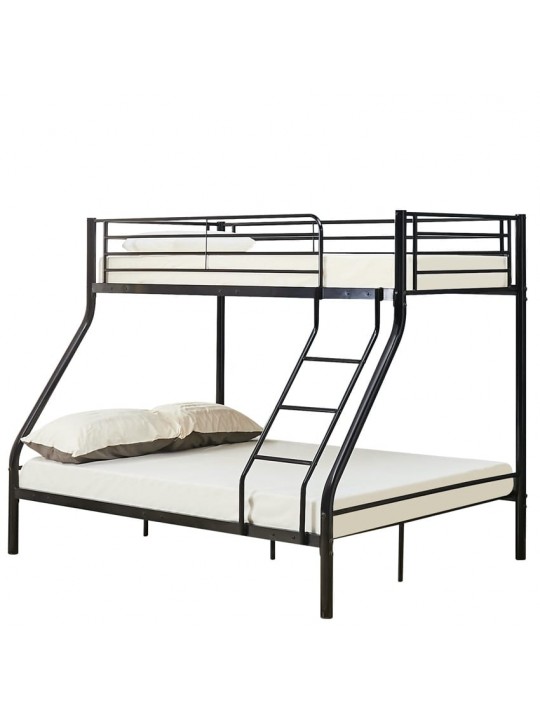 Κουκέτα ArteLibre OSAGE Μαύρο Μέταλλο 200x148x161cm (Στρώματα 90x190cm/140x190cm)