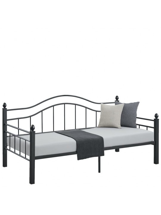 Καναπές Κρεβάτι ArteLibre PECOS Μαύρο Μέταλλο 200x98x99cm (Στρώμα 90x190cm)