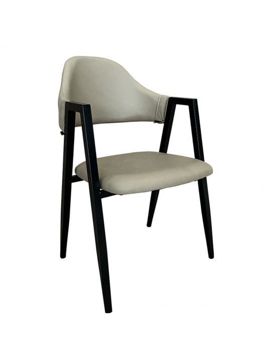 Καρέκλα Τραπεζαρίας ArteLibre SOLANA Cappuccino/Μαύρο PU/Μέταλλο 51x51x81cm