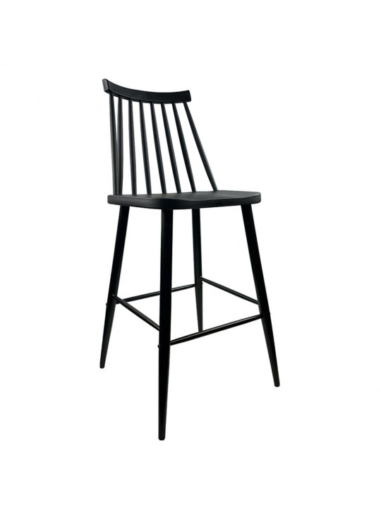 Σκαμπό Bar ArteLibre MARANTA Μαύρο PP/Μέταλλο 45x46x97cm
