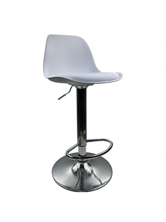 Σκαμπό Bar ArteLibre AMADA Λευκό/Χρώμιο PP/Μέταλλο 41x40x79-89cm
