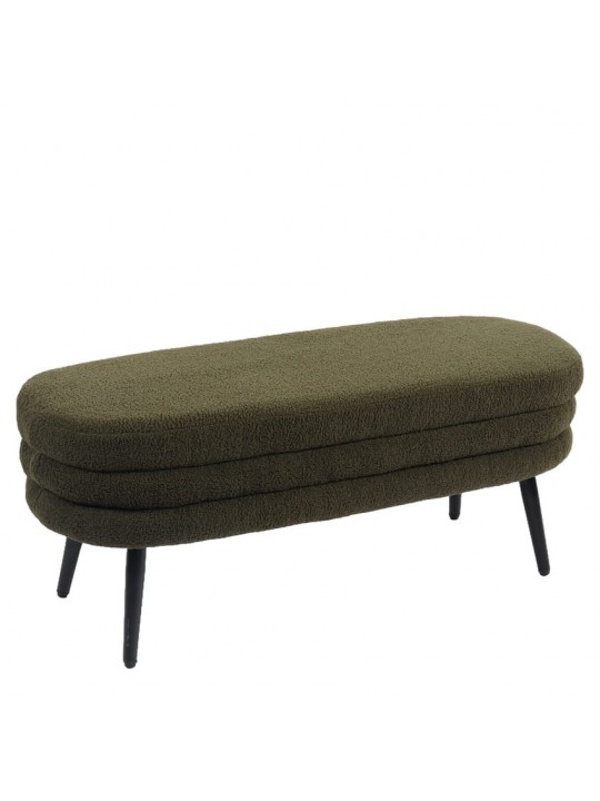 Παγκάκι Ottoman ArteLibre TONDO Πράσινο Ύφασμα Teddy/Μέταλλο 42x112x44cm