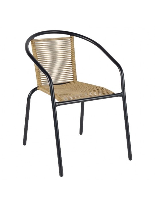 Καρέκλα Κήπου ArteLibre ATLAS Φυσικό/Μαύρο Μέταλλο/Rattan 54x63x75cm