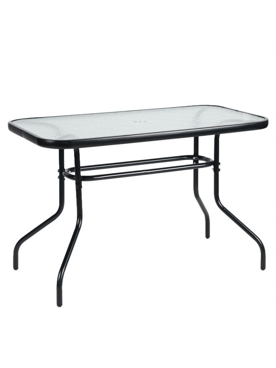 Τραπέζι Κήπου ArteLibre VULCAN Μαύρο Μέταλλο/Γυαλί 110x60x70cm