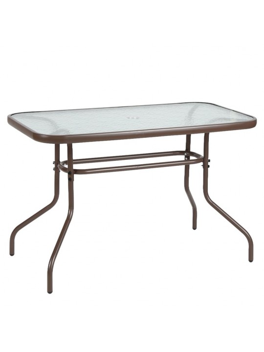 Τραπέζι Κήπου ArteLibre VULCAN Καφέ Μέταλλο/Γυαλί 110x60x70cm