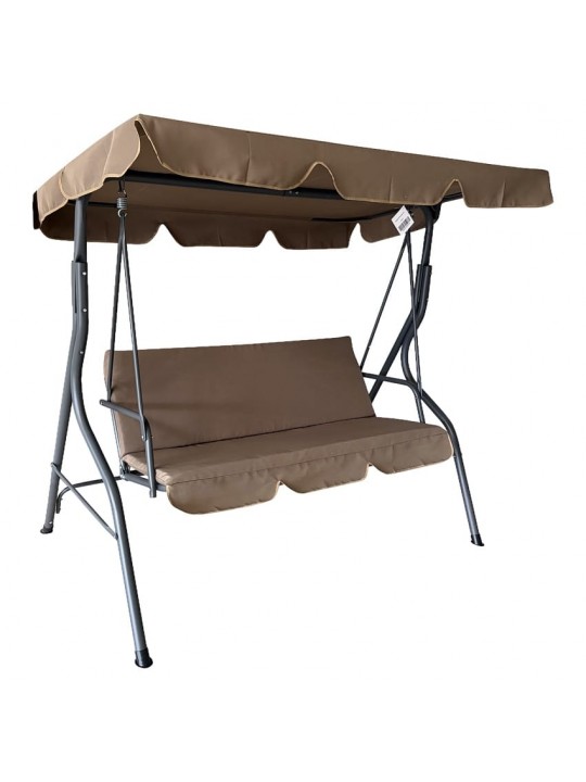 Κούνια ArteLibre LEMONA Μόκα/Γκρι Μέταλλο/Polyester 174x110x200cm