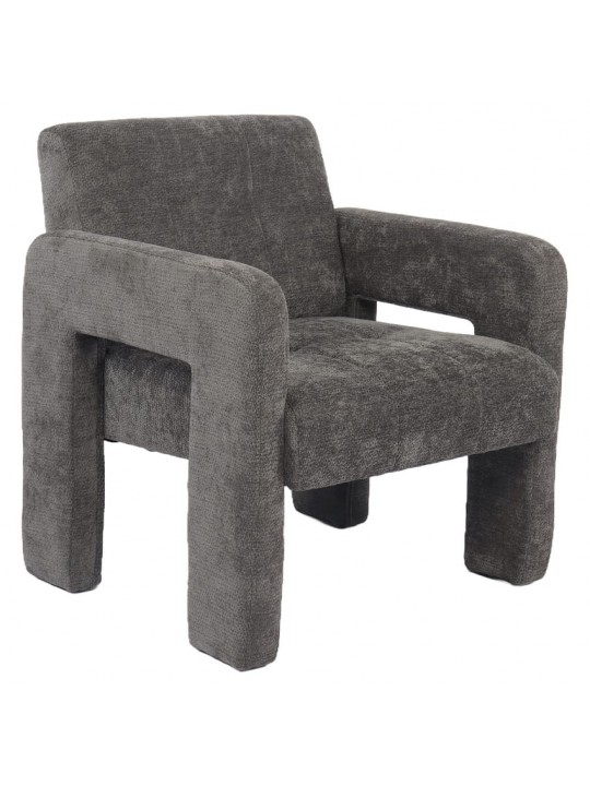 Πολυθρόνα ArteLibre VELORA Γκρι Ανοιχτό Ύφασμα/Ξύλο 75x68x69cm