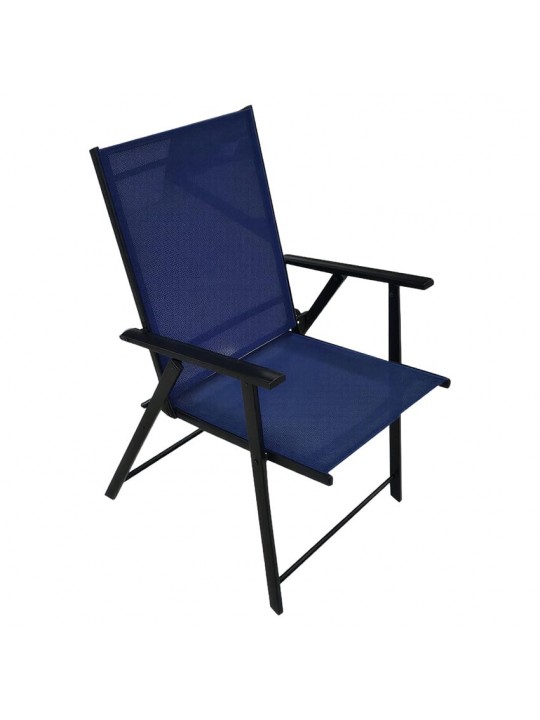 Καρέκλα Παραλίας ArteLibre BLUEWAVE Μπλε/Μαύρο Μέταλλο/Textilene 47x47x89.5cm