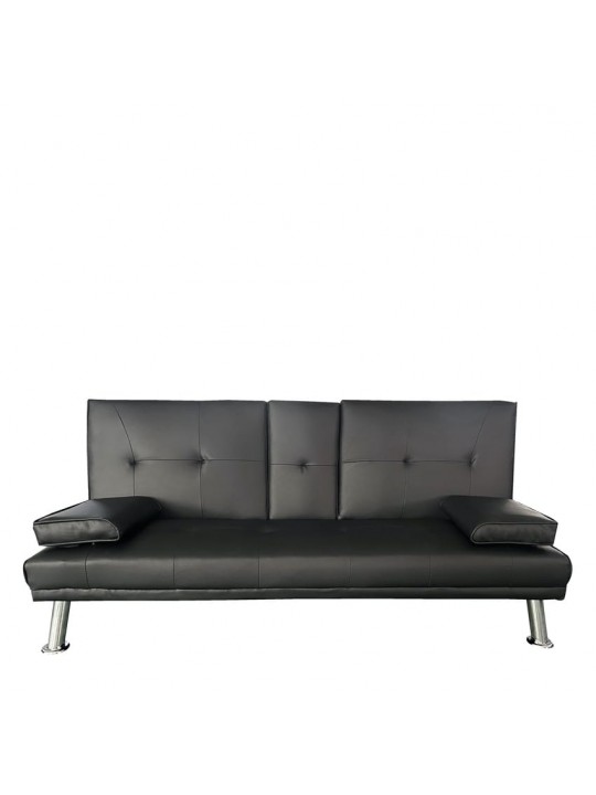Καναπές Κρεβάτι Τριθέσιος ArteLibre ALFRED Μαύρο PU 164x76.5x79cm Καναπές Κρεβάτι Τριθέσιος ArteLibre ALFRED Μαύρο PU 164x76.5x79cm