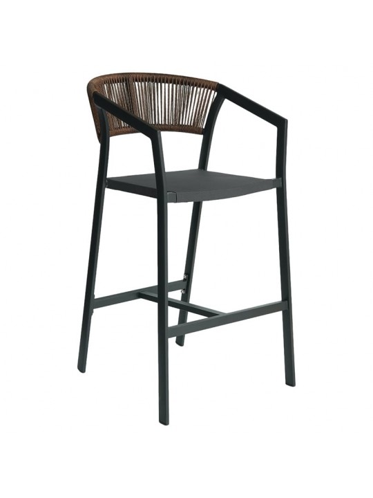Σκαμπό Bar ArteLibre SANTORINI Μαύρο/Φυσικό Αλουμίνιο/Rattan 55x56x99cm Σκαμπό Bar ArteLibre SANTORINI Μαύρο/Φυσικό Αλουμίνιο/Rattan 55x56x99cm