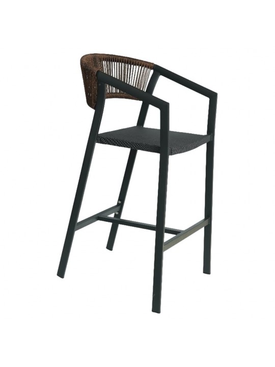 Σκαμπό Bar ArteLibre SANTORINI Ανθρακί/Φυσικό Αλουμίνιο/Rattan 55x56x99cm Σκαμπό Bar ArteLibre SANTORINI Ανθρακί/Φυσικό Αλουμίνιο/Rattan 55x56x99cm