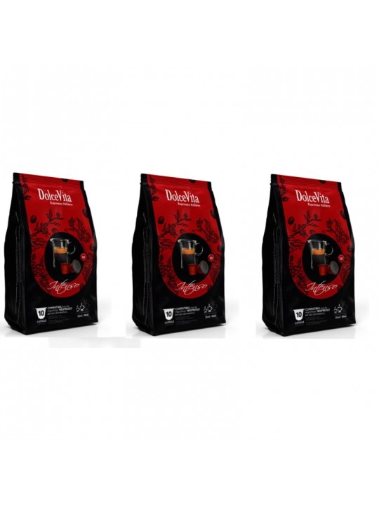Dolce Vita Κάψουλες Espresso Intenso Συμβατές με Μηχανή Nespresso 30τμχ