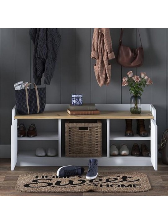Έπιπλο εισόδου-παπουτσοθήκη Arthur I 182-000023 pakoworld 8 ζευγών λευκό-καρυδί 120x40x45εκ Έπιπλο εισόδου-παπουτσοθήκη Arthur I 182-000023 pakoworld 8 ζευγών λευκό-καρυδί 120x40x45εκ
