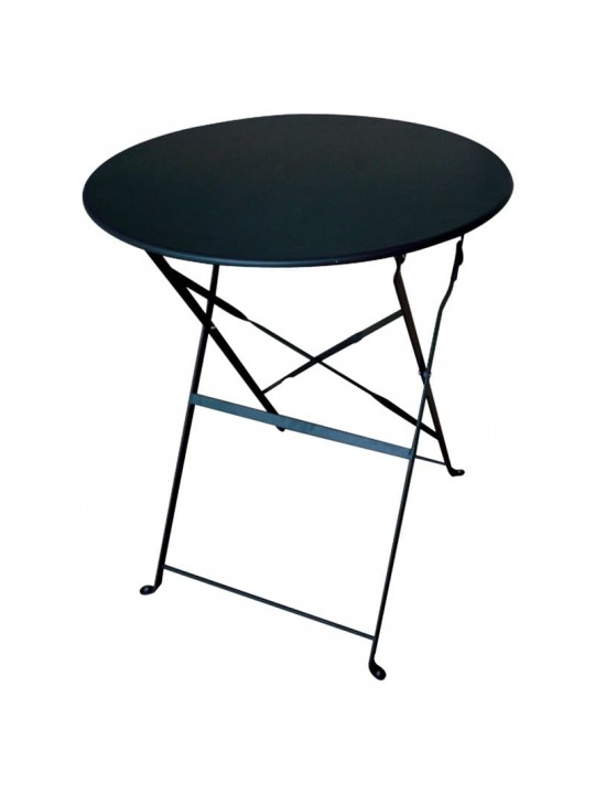 ALMA Φ60Χ71εκ. ΜΑΥΡΟ ΤΡΑΠΕΖΙ ΜΕΤΑΛΛΙΚΟ ΠΤΥΣ/ΝΟ - ZITA PLUS