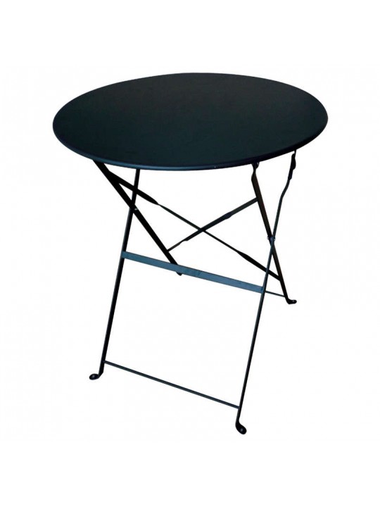 ALMA Φ70Χ71εκ. ΜΑΥΡΟ ΤΡΑΠΕΖΙ ΜΕΤΑΛΛΙΚΟ ΠΤΥΣ/ΝΟ - ZITA PLUS