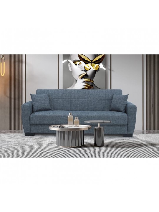 ANIMA GREY ΥΦΑΣΜΑ 3ΘΕΣΙΟΣ ΚΑΝΑΠΕΣ/ΚΡΕΒΑΤΙ ΜΕ ΑΠΟΘ.ΧΩΡΟ 210X80εκ. - ZITA PLUS