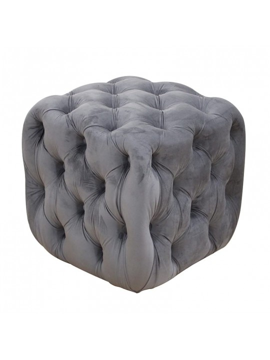 ASTRA ΣΚΑΜΠΟ GREY VELVET ΥΦΑΣΜΑ 45X45Χ45εκ. - ZITA PLUS