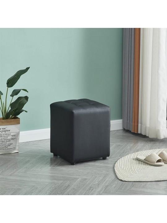 CUBE BLACK PU ΣΚΑΜΠΟ 35X35X42εκ. - ZITA PLUS