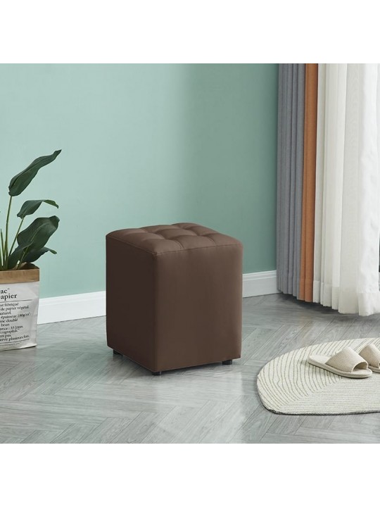 CUBE BROWN PU ΣΚΑΜΠΟ 35X35X42εκ. - ZITA PLUS