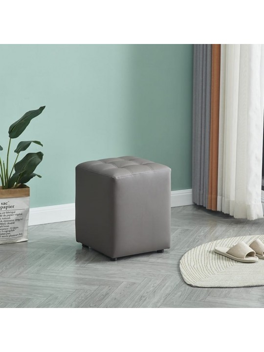 CUBE GREY PU ΣΚΑΜΠΟ 35X35X42εκ. - ZITA PLUS