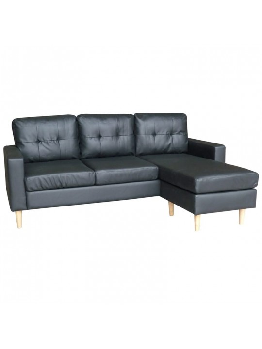 LIANA S BLACK PU ΓΩΝΙΑ 185Χ126εκ. - ZITA PLUS