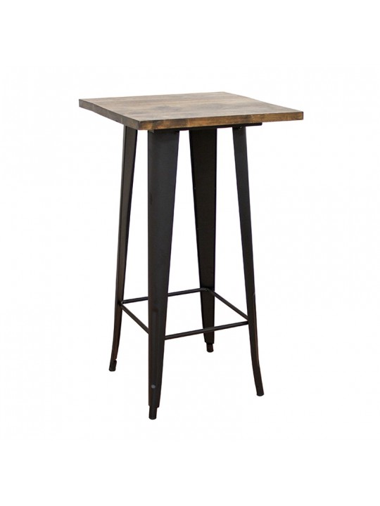 TEXAS ΜΠΑΡ ΜΑΥΡΟ ΜΑΤ ΤΡΑΠ. 60Χ60Χ106εκ.WOOD TOP - ZITA PLUS