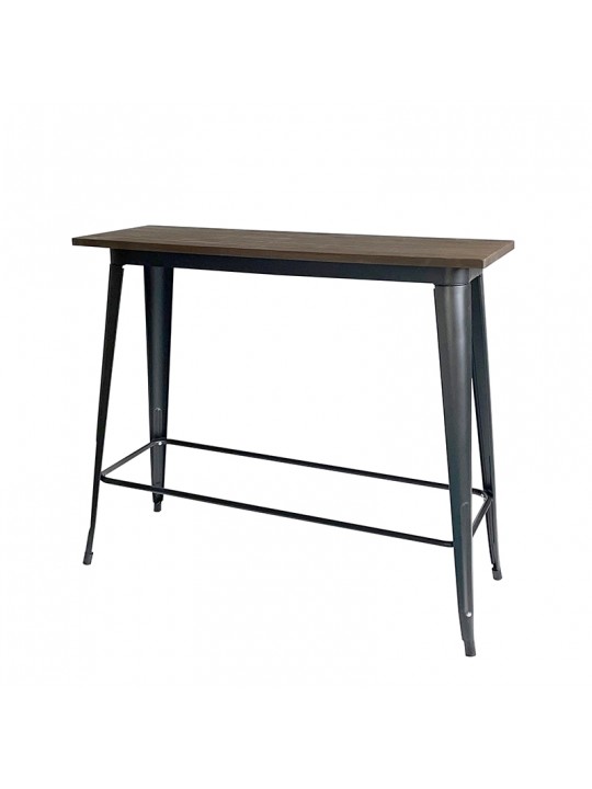 TEXAS ΜΠΑΡ ΜΑΥΡΟ ΜΑΤ ΤΡΑΠΕΖΙ 120Χ40Χ109εκ.ΜΕΤΑΛΛΟ/ΞΥΛΟ - ZITA PLUS