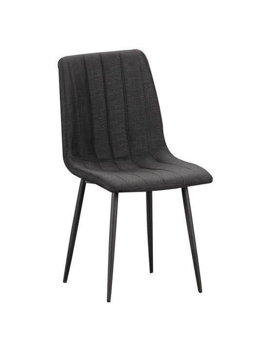 Καρέκλα Τραπεζαρίας Μεταλλική 4τμχ Dora Black Ύφασμα 45x53x48-86εκ. - ZITA PLUS
