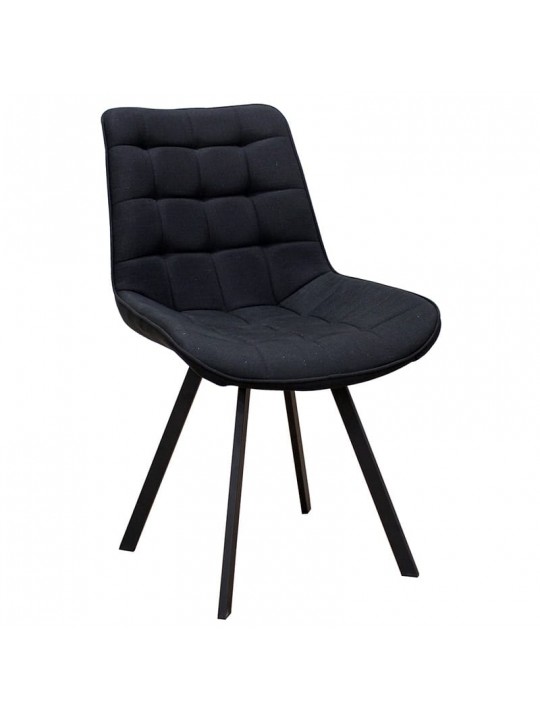 Καρέκλα Τραπεζαρίας Μεταλλική 4τμχ Mira Black Ύφασμα 53x59x46-86εκ. - ZITA PLUS