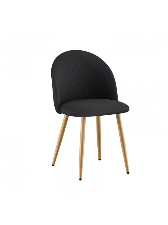 Καρέκλα Τραπεζαρίας Μεταλλική 4τμχ Rio Φυσικό/Μαύρο Ύφασμα 47X53.5X49-80εκ. - ZITA PLUS