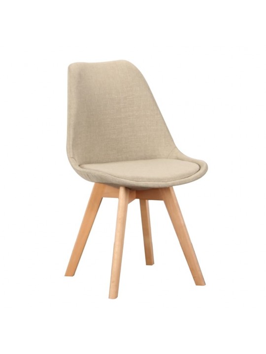 Καρέκλα Τραπεζαρίας Ξύλινη 4τμχ Billy Beige Ύφασμα 49x55x47-83εκ. - ZITA PLUS