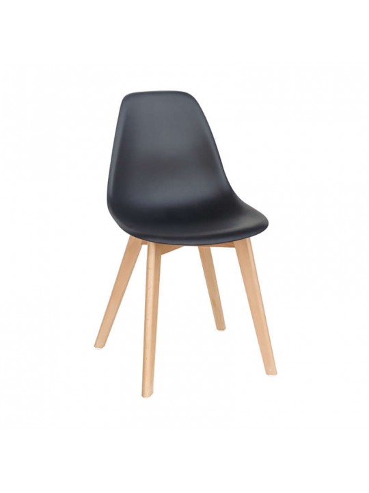 Καρέκλα Τραπεζαρίας Ξύλινη 4τμχ Loft Plus Μαύρο PP 46x48x44-83εκ. - ZITA PLUS