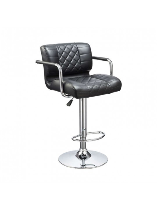 Σκαμπό Μπαρ 2τμχ Bar83 Μαύρο Pu 51x51x110εκ. - ZITA PLUS