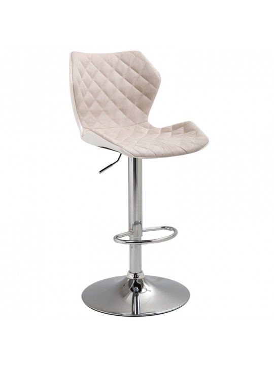 Σκαμπό Μπάρ 2τμχ Bar90 Εκρού Ύφασμα 47x50x114εκ. - ZITA PLUS