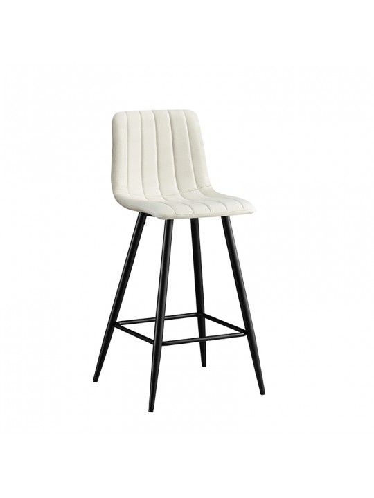 Σκαμπό Μπάρ 4τμχ Nero Off White Ύφασμα 47x49x72-104εκ. - ZITA PLUS