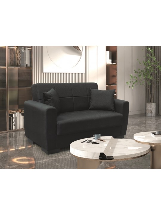 ANIMA BLACK ΥΦΑΣΜΑ 2ΘΕΣΙΟΣ ΚΑΝΑΠΕΣ/ΚΡΕΒΑΤΙ ΜΕ ΑΠΟΘ.ΧΩΡΟ 150Χ80εκ. - ZITA PLUS