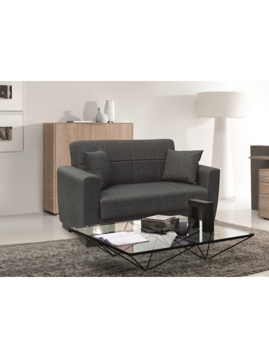 ANIMA DARK GREY ΥΦΑΣΜΑ 2ΘΕΣΙΟΣ ΚΑΝΑΠΕΣ/ΚΡΕΒΑΤΙ ΜΕ ΑΠΟΘ.ΧΩΡΟ 150Χ80εκ. - ZITA PLUS