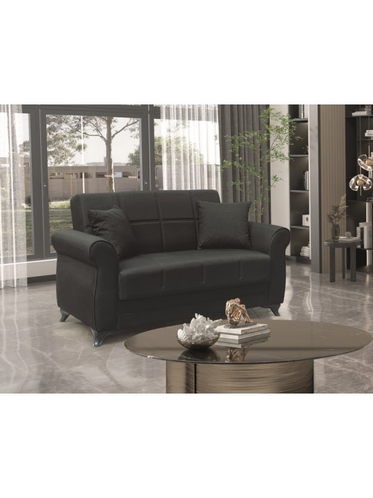 LENA BLACK ΥΦΑΣΜΑ 2ΘΕΣΙΟΣ ΚΑΝΑΠΕΣ/ΚΡΕΒΑΤΙ ΜΕ ΑΠΟΘ.ΧΩΡΟ 150Χ80εκ. - ZITA PLUS