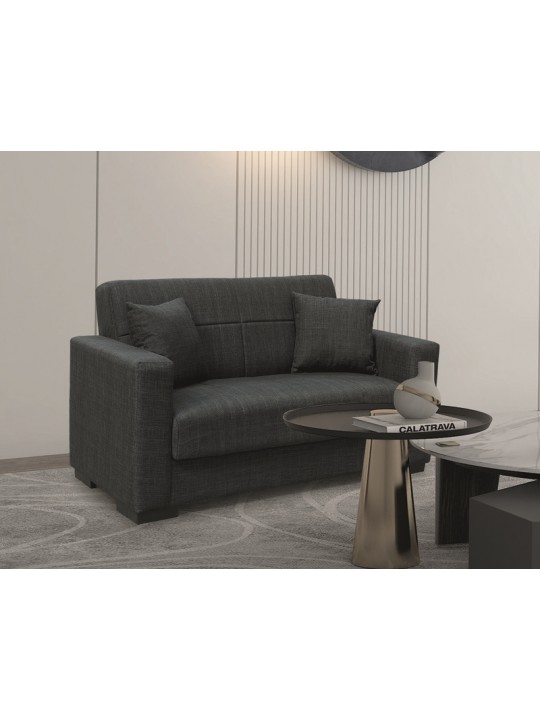 ROVER BLACK ΥΦΑΣΜΑ 2ΘΕΣΙΟΣ ΚΑΝΑΠΕΣ/ΚΡΕΒΑΤΙ ΜΕ ΑΠΟΘ.ΧΩΡΟ 150Χ80εκ. - ZITA PLUS