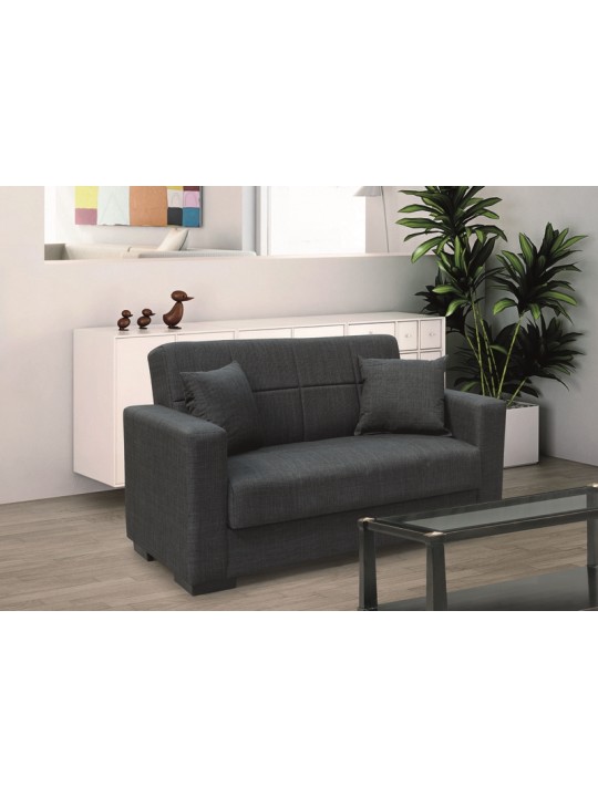 ROVER DARK GREY ΥΦΑΣΜΑ 2ΘΕΣΙΟΣ ΚΑΝΑΠΕΣ/ΚΡΕΒΑΤΙ ΜΕ ΑΠΟΘ.ΧΩΡΟ 150Χ80εκ. - ZITA PLUS
