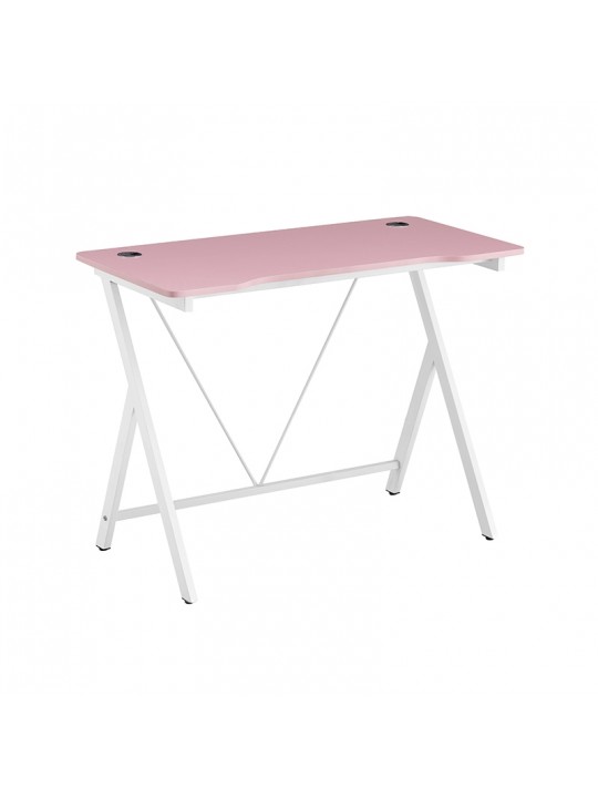 ΓΡΑΦΕΙΟ 100X50X75εκ.ΡΟΖ MDF/ΛΕΥΚΟ ΜΕΤΑΛΛΙΚΟ - ZITA PLUS