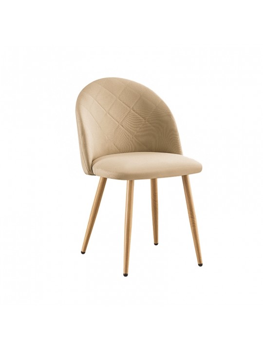 Καρέκλα Τραπεζαρίας Μεταλλική 4τμχ Rio Φυσικό/Beige Ύφασμα 47X53.5X49-80εκ. - ZITA PLUS