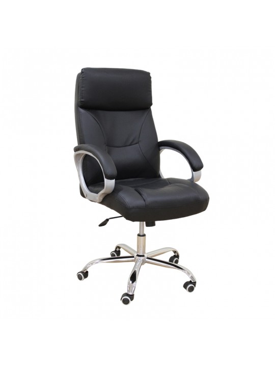 A9947 ΜΑΥΡO PU ΠΟΛΥΘΡΟΝΑ ΓΡΑΦΕΙΟΥ 62X76X50-110/60-120εκ. - ZITA PLUS